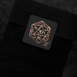 Adesivo Quadrado RPG Crit AF Copper Fantasy Tabletop Gamer Dice