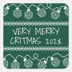 Adesivo Quadrado RPG Luzes verdes Fantasy Tabletop Gamer Dice