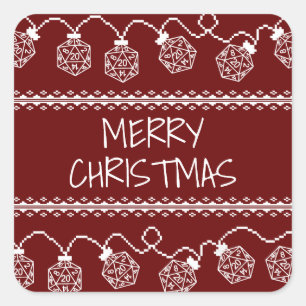 Adesivo Quadrado RPG Luzes vermelhas Fantasy Tabletop Retro Gamer