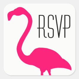 Adesivo Quadrado RSVP Flamingo Rosa Brilhante