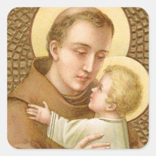 Adesivo Quadrado Rua. Anthony de Pádua e o Filho Cristo (JM 05)