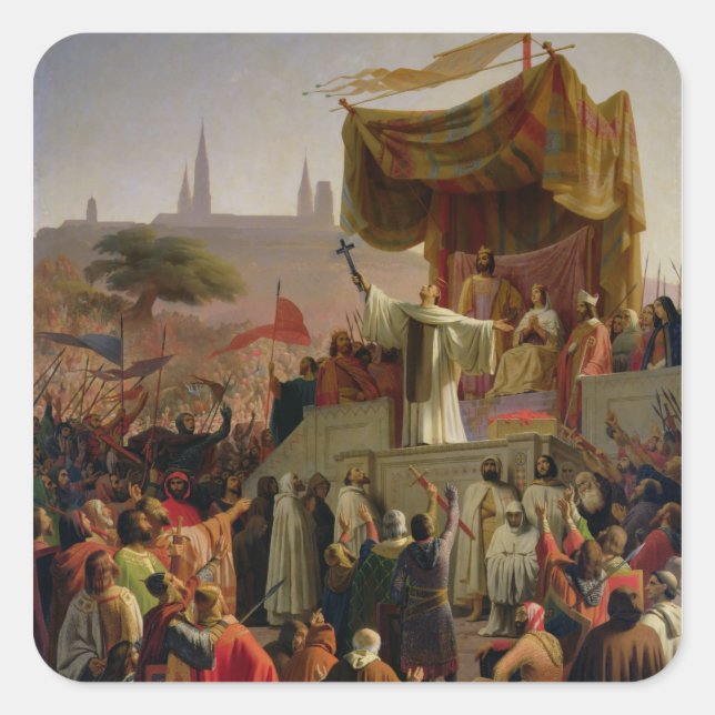 Adesivo Quadrado Rua Bernard pregando a Segunda Cruzada (Frente)