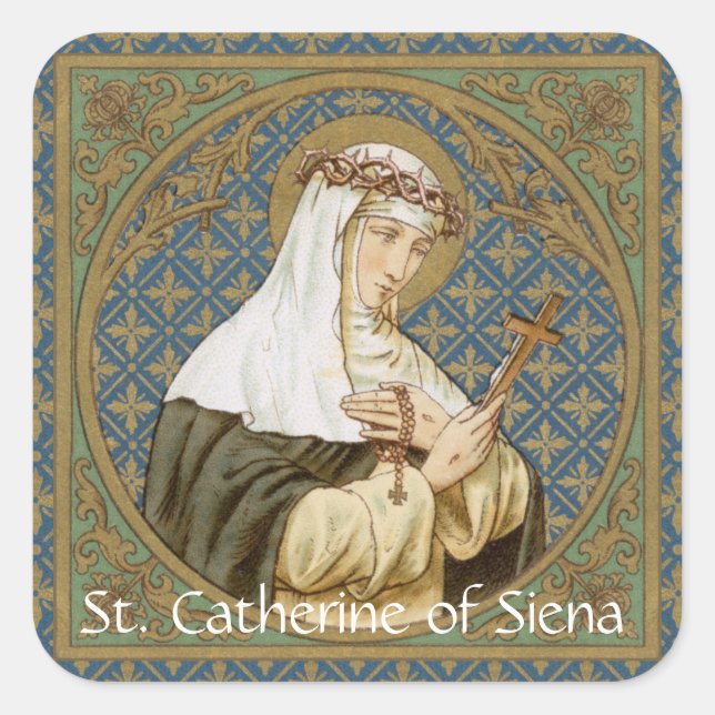 Adesivo Quadrado Rua. Catherine de Siena (BK 19) (Frente)