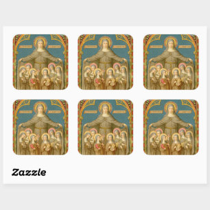 Adesivo Quadrado Rua. Clare of Assisi & Nuns (SAU 027)