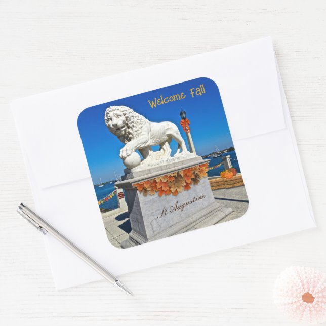 Adesivo Quadrado Rua Costeira Augustine, Flórida (Envelope)