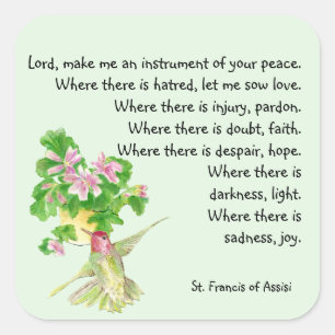 Adesivo Quadrado Rua de Aves de Capoeira de Hummingbird, Francis Pr