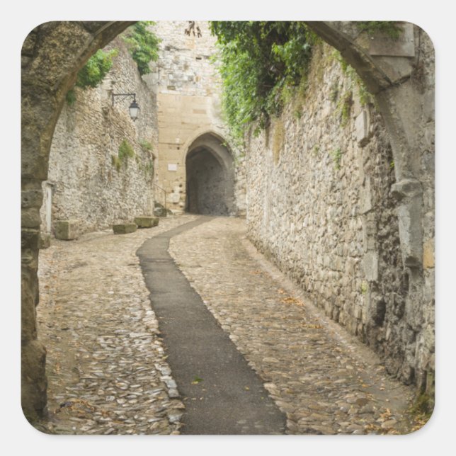 Adesivo Quadrado Rua de paralelepípedos cinza, França (Frente)