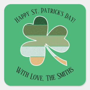 Adesivo Quadrado Rua, dia de Patrick, o Shamrock irlandês afligido