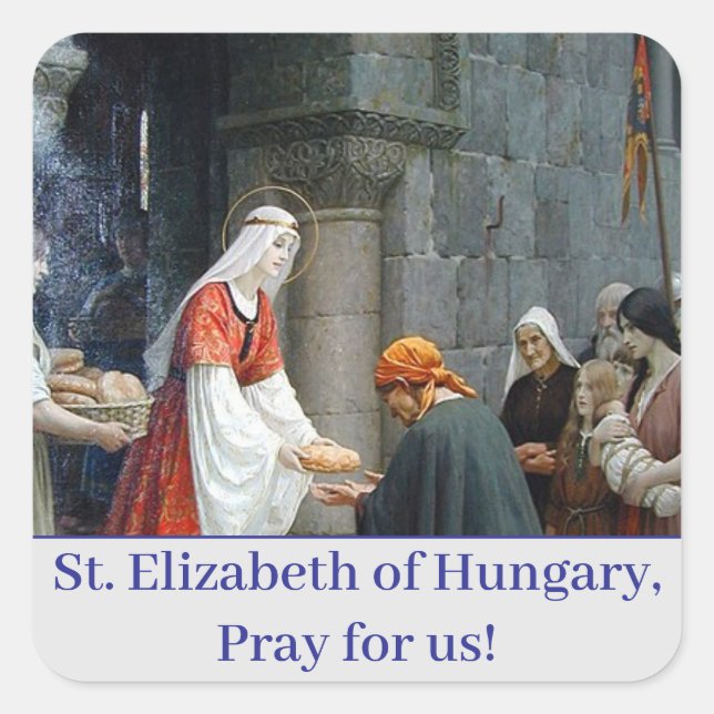 Adesivo Quadrado Rua: Elizabeth of Hungary Classic Round Sticker (Frente)