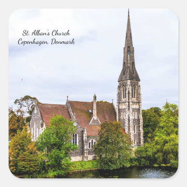 Adesivo Quadrado Rua, Igreja de Alban, Copenhaga (Frente)