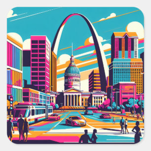 Adesivo Quadrado Rua Louis, Missouri Arca De Gateway