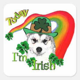 Adesivo Quadrado Rua Malamute do Alasca. Dia de Patrick