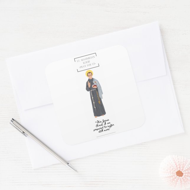 Adesivo Quadrado Rua, Maximilian Kolbe Flat Greeting Card (Envelope)