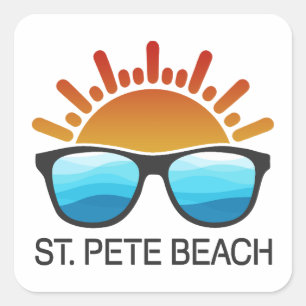 Adesivo Quadrado Rua. Pete Beach Flórida Óculos de sol
