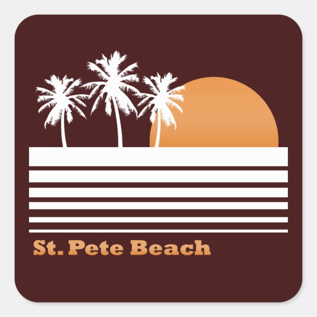 Adesivo Quadrado Rua Retro Pete Beach Stickers (Frente)