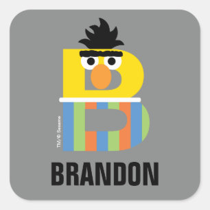 Adesivo Quadrado Rua Sésamo   B é para Bert