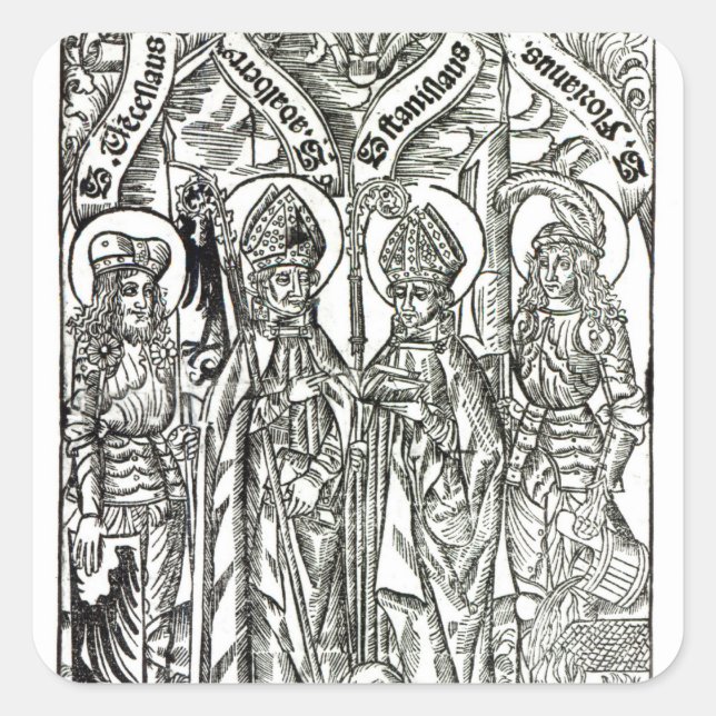 Adesivo Quadrado Rua. Wenceslaus, Adalbert, Stanislaus Rua. Florian (Frente)