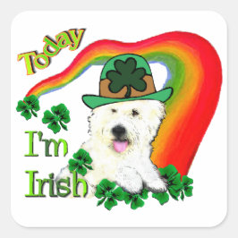 Adesivo Quadrado Ruas de Terrier White Terrier, West Highland