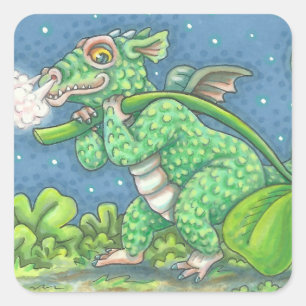 ADESIVO QUADRADO RUAS. DRAGÃO IRLANDÊS DE PATRICK, FANTASY STICKERS