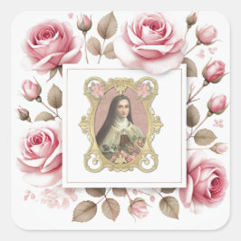 Adesivo Quadrado Ruas. Terese de Rosas Rosa-Coloração-d'Água da Lis