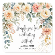 Rubor Aquarela Floral Flat Obrigada