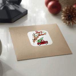 Adesivo Quadrado Rudolph Merry Christmas - Sticker