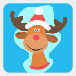 Adesivo Quadrado Rudolph Rudolph, alce de rena vermelha, alce em Sa