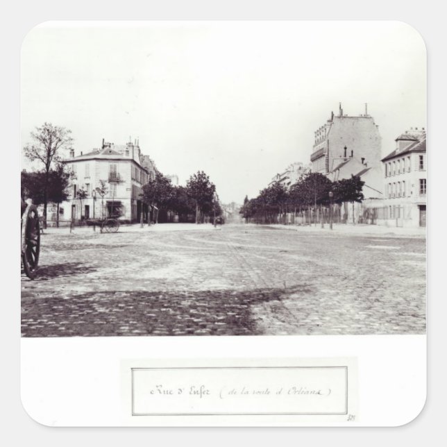 Adesivo Quadrado Rue d'Enfer, da estrada para Orleans (Frente)