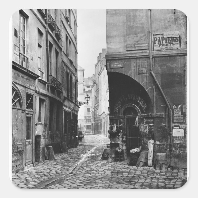 Adesivo Quadrado Rue des Marmousets, de rue Santo-Landry, Paris (Frente)