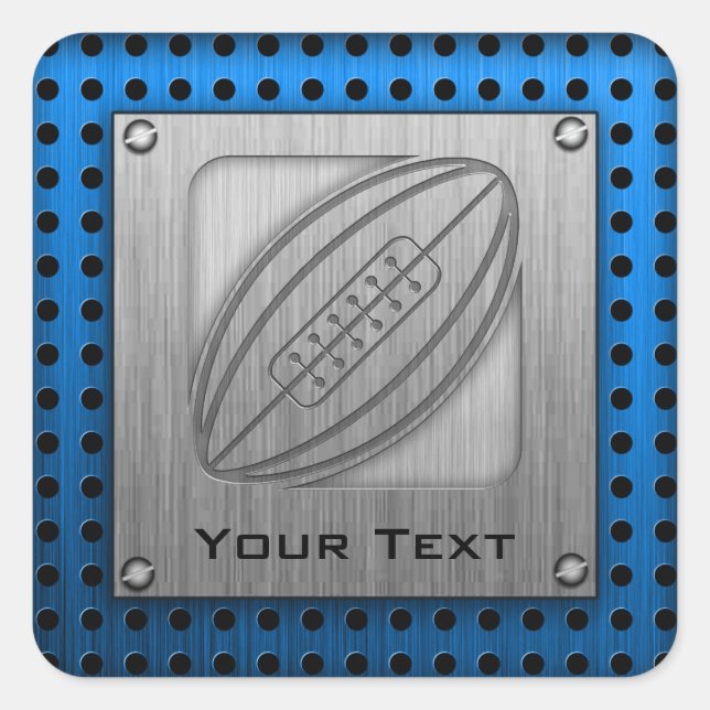 Adesivo Quadrado Rugby de metal escovado (Frente)
