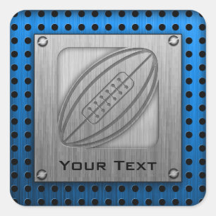 Adesivo Quadrado Rugby escovado do Metal-olhar