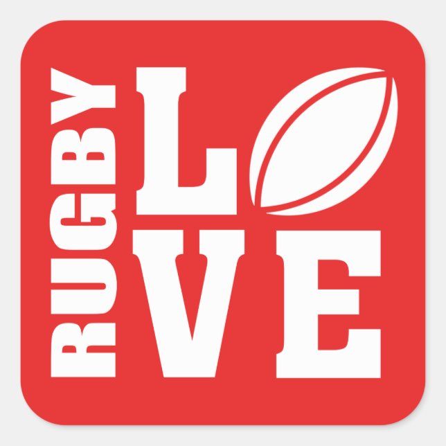 Adesivo Quadrado Rugby Love (Frente)