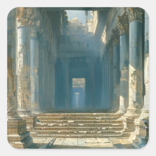 Adesivo Quadrado Ruínas do templo grego antigo
