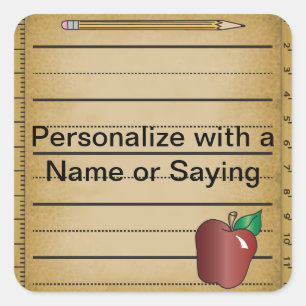 Adesivo Quadrado Ruler Paper Sticker for a Teacher