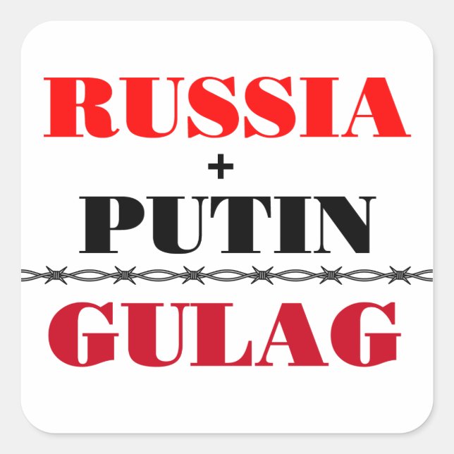 Adesivo Quadrado Rússia e Putin (Frente)