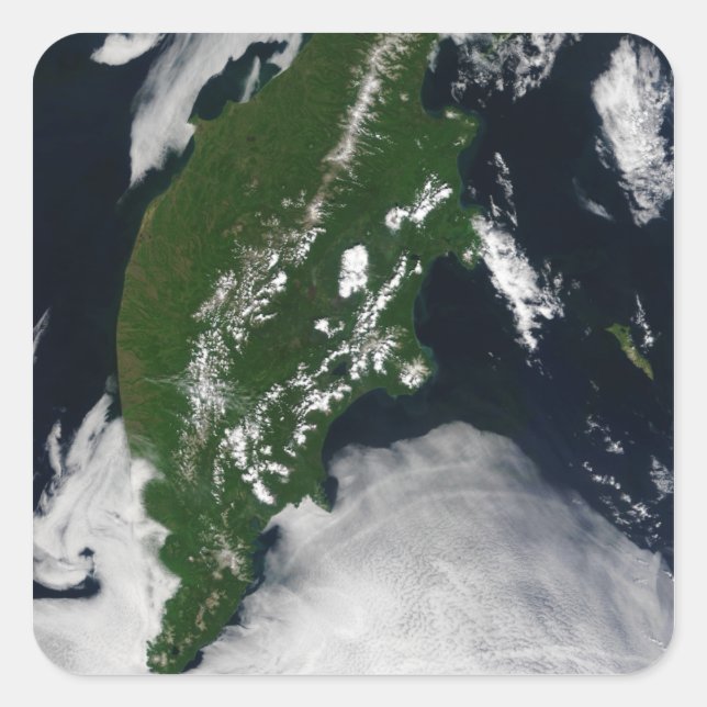 Adesivo Quadrado Rússia Kamchatka — Península (Frente)