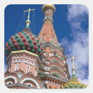 Adesivo Quadrado Rússia, Moscou, Praça Vermelha. Basílica de São Ba