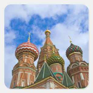 Adesivo Quadrado Rússia, Moscou, Praça Vermelha, São Basílio