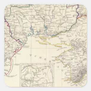 Adesivo Quadrado Rússia na parte VIII de Europa com mapa de índic