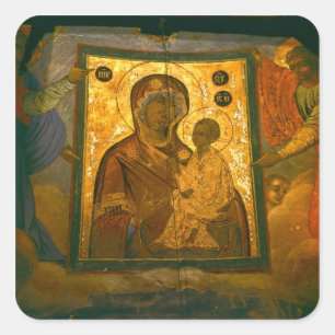 Adesivo Quadrado Rússia, Província de Novgorod, Mosteiro de Tikhvin