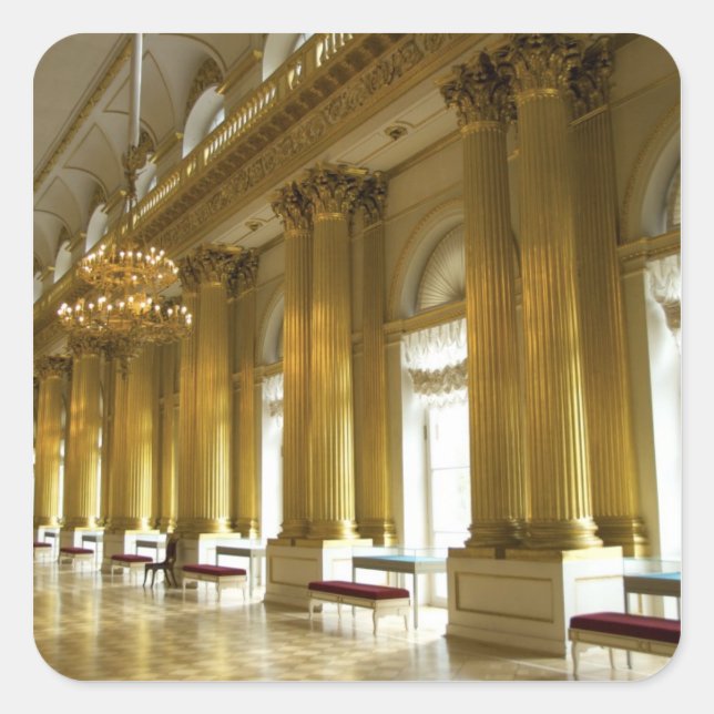 Adesivo Quadrado Rússia, Ruas. Petersburgo, Palácio de Inverno, Os  (Frente)