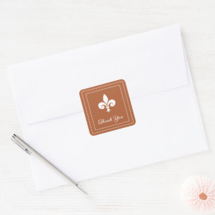 Adesivo Quadrado Rust Fleur de Lis Obrigado Stickers