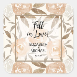 Adesivo Quadrado Rustic Autumn Floral