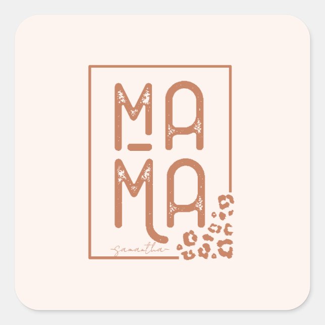 Adesivo Quadrado Rustic Boho Mama (Frente)