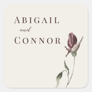 Adesivo Quadrado Rustic Boho Marsala Cream Floral