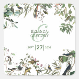 Adesivo Quadrado Rustic Eucalyptus Deixa Vintage Greenery Casamento