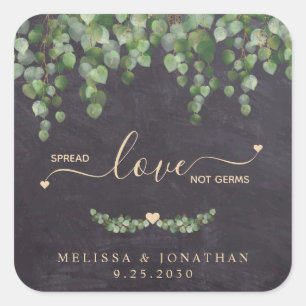 Adesivo Quadrado Rustic Eucalyptus Wedding Spread Love Não Germs