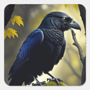 Adesivo Quadrado Rustic Raven - Natures Guardian