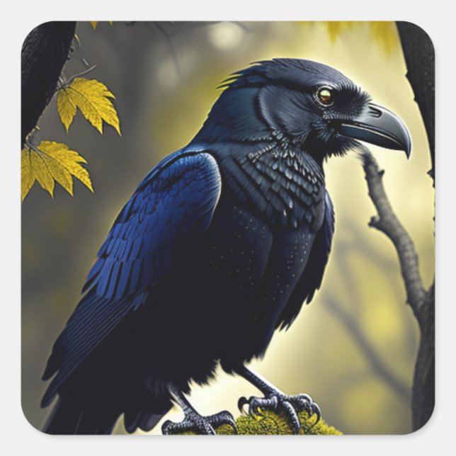 Adesivo Quadrado Rustic Raven - Natures Guardian (Frente)