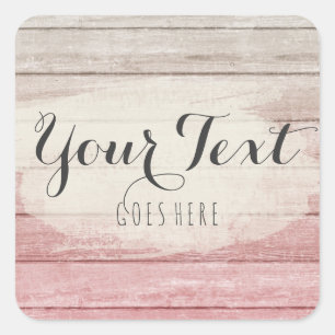Adesivo Quadrado Rustic Wood Blush Rosa Ombre Shabby Cottage Chic